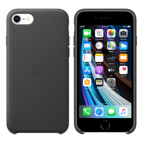 Apple iPhone SE Leather Case Black