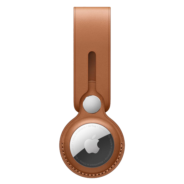 Apple AirTag Leather Loop Saddle Brown