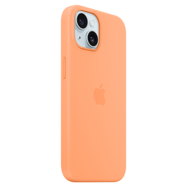 Husa iPhone 15 Silicone Case MagSafe Orange Sorbet