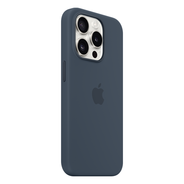 Husa iPhone 15 Pro Silicone Case MagSafe Storm Blue