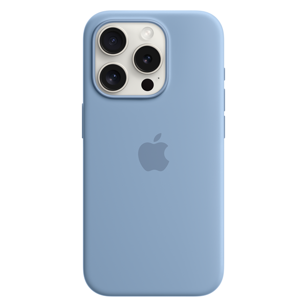 Husa iPhone 15 Pro Silicone Case MagSafe Winter Blue