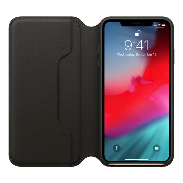 Apple iPhone XS Leather Folio Black