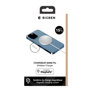 Bigben adaptor plat wireless MagSafe 15W White