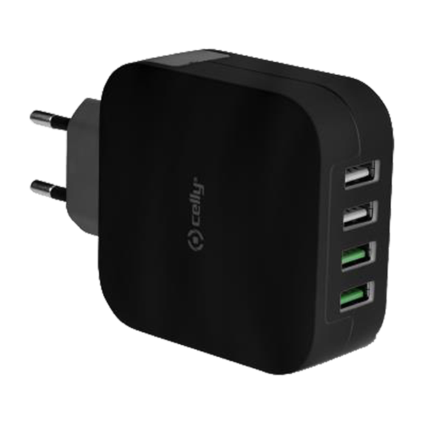 Celly incarcator priza turbo 4USB 4.8A Black