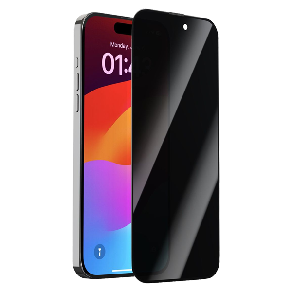 Devia folie sticla privacy iPhone 15 Pro Max full 9H Black