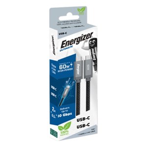 Energizer cablu usb-C 3.2 60W 10Gbps 2m C831CKGY Black