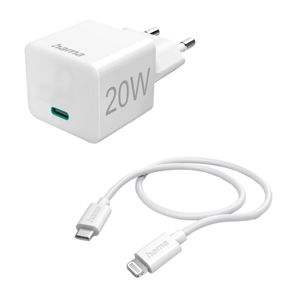 Hama Fast Charger Lightning 20W 1m White