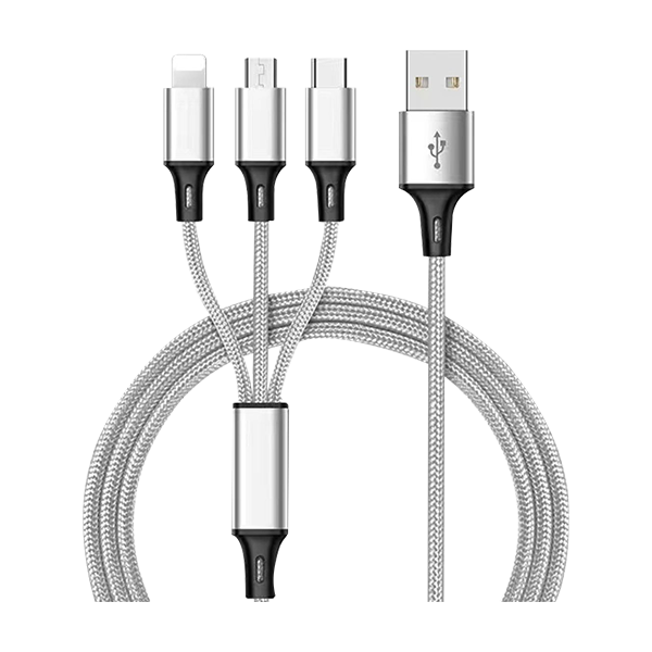 Lemontti cablu 3in1 USB la Lightning MicroUSB Type-c 1m