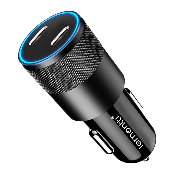 Lemontti Incarcator Auto 60W Super Fast Charge 2xPD-TYPE C Black