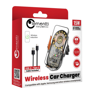 Lemontti suport auto wireless 15W automat cablu