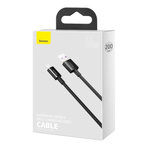 Baseus cablu 66W USB to Type-C alb 2m CATYS-A01 Black