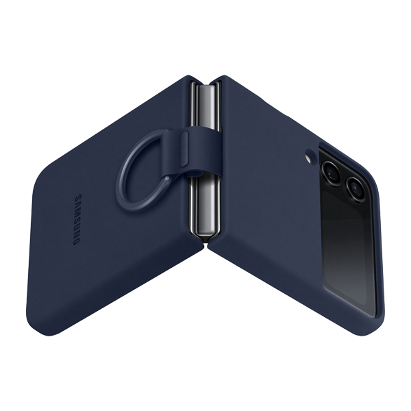 Samsung Z Flip 4 5G Silicone Cover Ring Navy