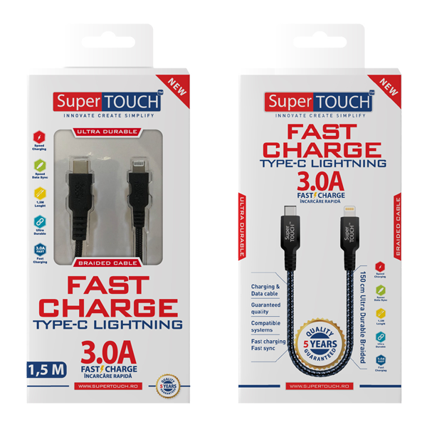 Super Touch cablu TypeC-Lightning MFI 1.5 m