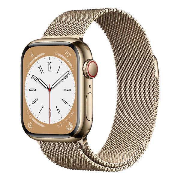 Apple Watch 8 Cellular 41mm Gold Steel Milanese Loop