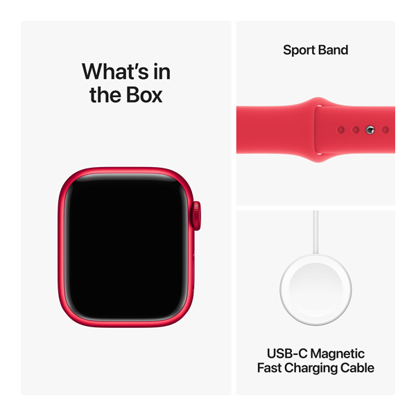 Apple Watch S9 Cellular 45mm RED Alum Case RED Sport Band SM