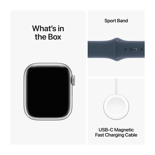 Apple Watch S9 Cellular 45mm Silver Alum Storm Blue Sport ML