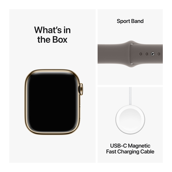 Apple Watch S9 Cellular 41mm Gold Steel Case Clay Sport SM