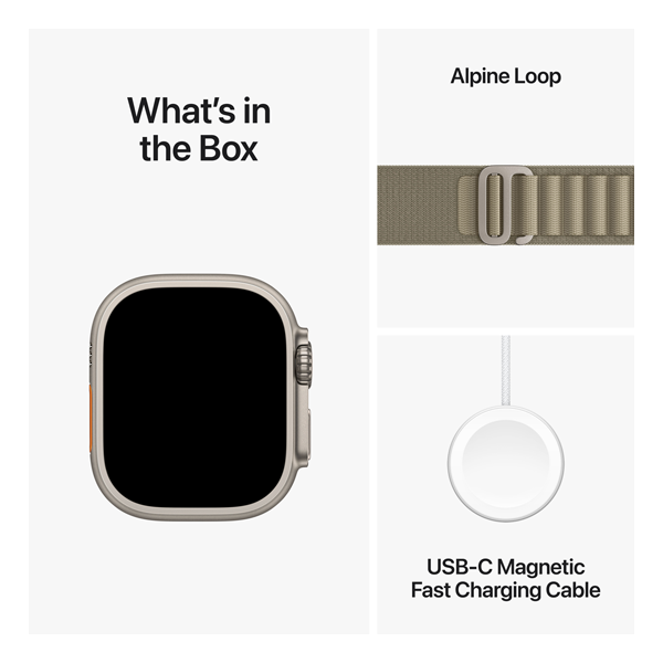 Apple Watch Ultra 2 Cellular 49mm Titan Olive Alpine Loop M
