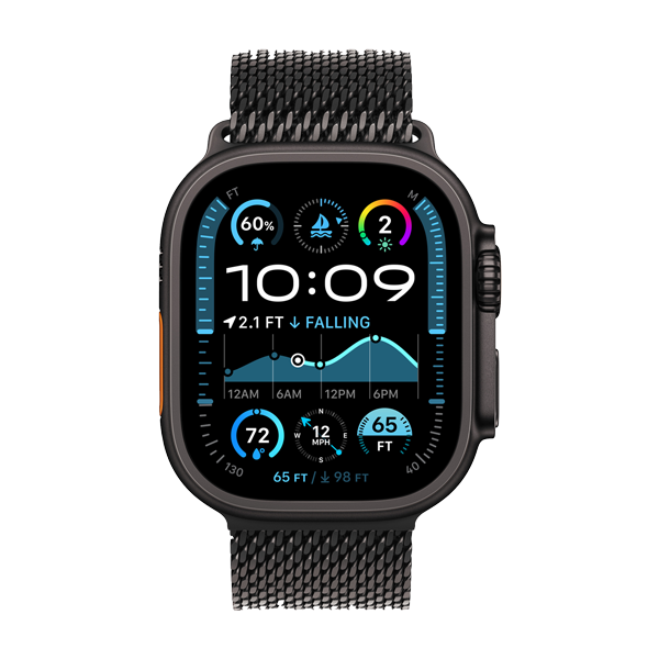 Apple Watch Ultra 2 49mm Black w Black Titan Milanese Loop M