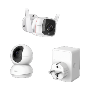 Pachet TP-Link format din camera interioara si exterioara si priza wi-fi